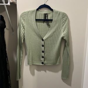 Silk cashmere cardigan green